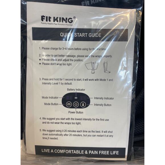 Fit King Air Compression Leg Massager FT-058A Unused - Picture 3 of 5
